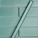 Tiffany Blue 0.5x12 Glossy Glass Pencil Tile Trim (10 pack, 0.5 sq ft/case) - Sample