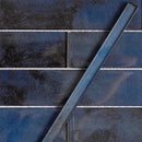 Spruce Blue 0.5x12 Glass Glossy Pencil Tile Trim (10 pack, 0.5 sq ft/case) - Sample