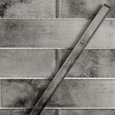 Dark Gray 0.5x12 Glossy Glass Flat Pencil Tile Trim (10 pack, 0.5 sq ft/case)