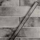 Dark Gray 0.5x12 Glossy Glass Flat Pencil Tile Trim (10 pack, 0.5 sq ft/case) - Sample
