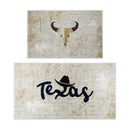 US States Texas Design Non Skid Washable Kitchen Runner Rugs Set of 2| 44 x 24 and 31.5 x 20 Inches Floor Mats |Beige