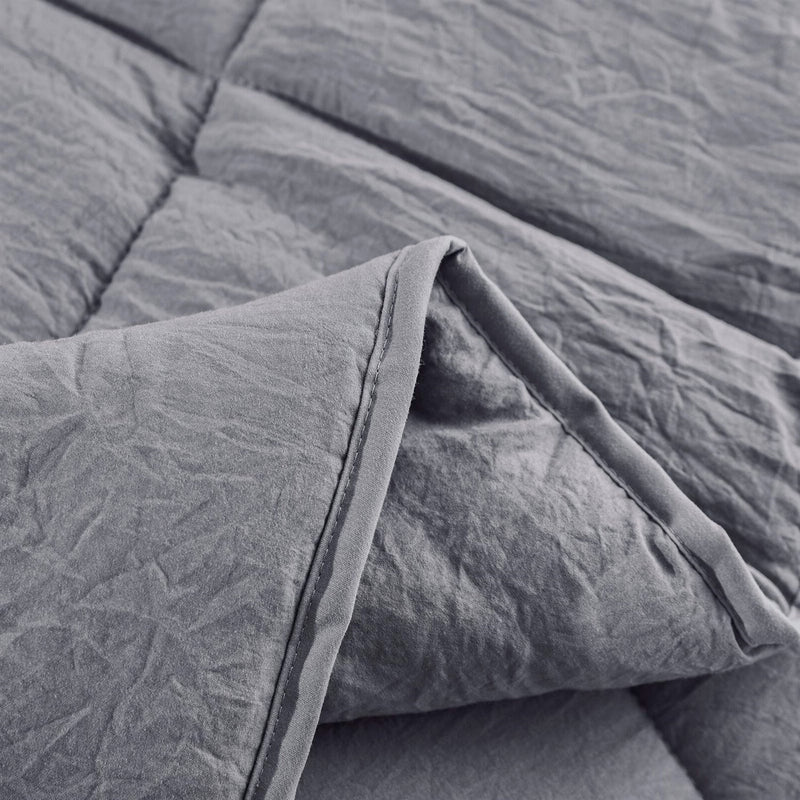 Queen Size Grey 3 Piece Microfiber Reversible Comforter Set, photo 4 of 5
