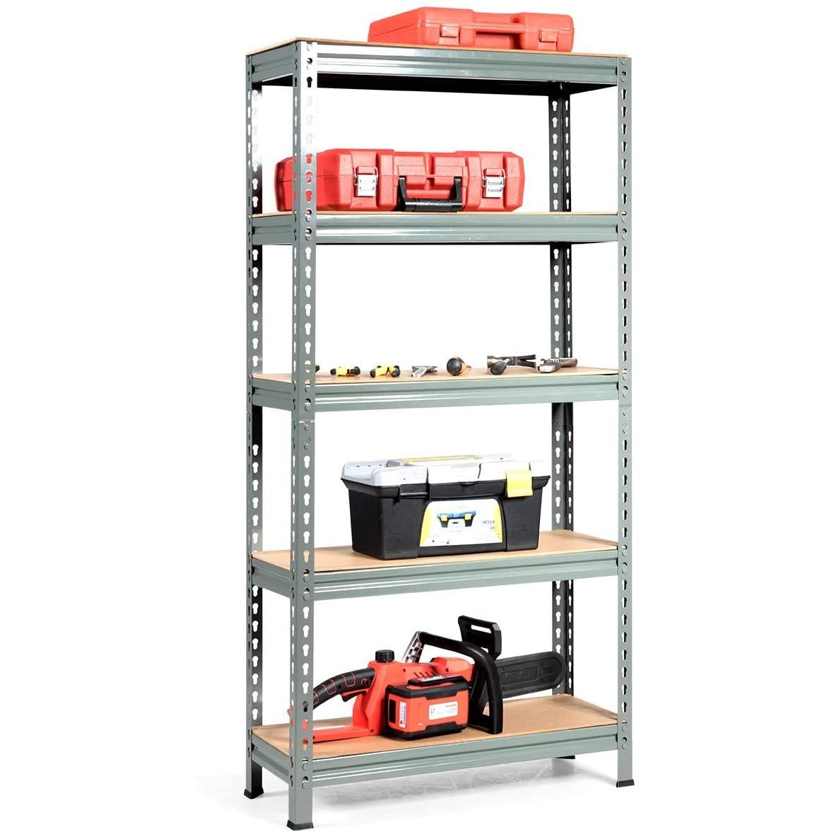 Heavy Duty 60 inch Adjustable 5-Shelf Metal Storage Rack in Gray, photo 3 of 4