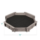 Outdoor Kid's Octagonal Sandbox in Grey Wood Finish