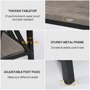 Industrial 70-inch Grey Wood Top Sofa Table with Heavy Duty Black Metal Frame