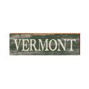 Vermont Farmhouse Green Wooden Sign | Wall Art Print on Real Wood
