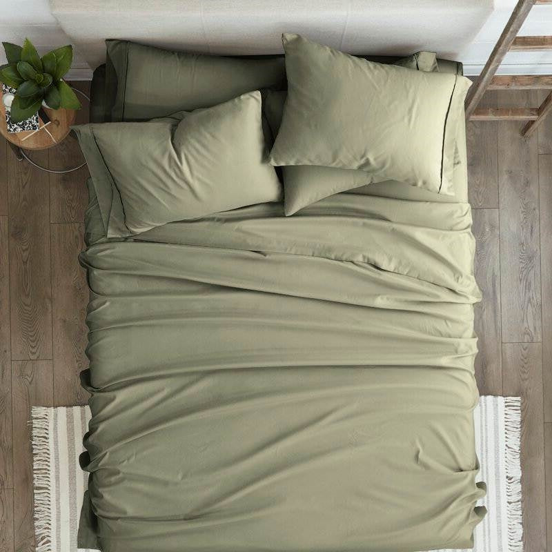 Full Size Sage 6 PCS Soft Wrinkle Resistant Microfiber Polyester Sheet Set, photo 2 of 3