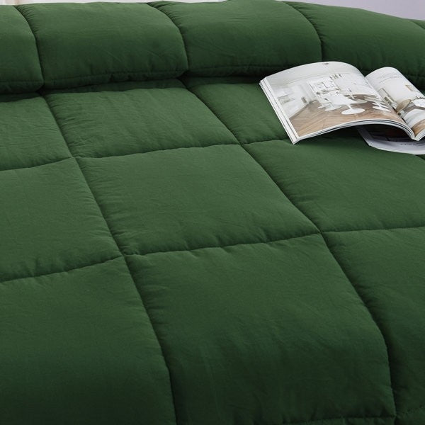 Twin Size Green 3 Piece Microfiber Reversible Comforter Set, photo 3 of 5