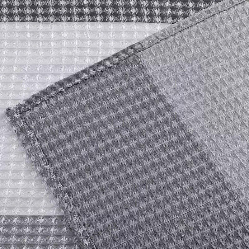 72-inch Grey White Striped Luxurious Textured Polyester Fabric Shower Curtain, photo 5 of 5