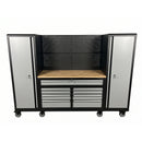 100" Rolling Tool Chest Workstation with Bench Top & Side Cabinets