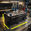 Large Steel 71x39" Garage Island Workbench – Stainless Steel Top by GTools USA