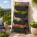 4-Tier Vertical Raised Garden Bed with 4 Containers and Drainage Holes