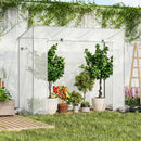 Outdoor Portable Walk-in Greenhouse with PE Cover Heavy-Duty Metal Frame Roll-up Zipper Door