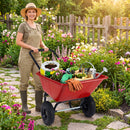 Dual-Wheel Wheelbarrow Garden Utility Cart with Pneumatic Tires