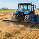 72" Pine Straw Rake with 30 Metal Coil Tines for Grass