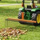 72" Pine Straw Rake with 30 Metal Coil Tines for Grass