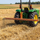60 inch Pine Straw Rake Tow Behind Landscape Rake with 26 Metal Coil Tines