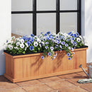 Wooden Raised Garden Bed with Drainage Holes and Liner Solid Fir Wood Planter Box