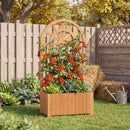 Wooden Raised Garden Bed with Trellis 48 Inch Outdoor Screen