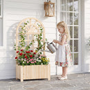 Wooden Raised Garden Bed with Trellis 48 Inch Outdoor Screen