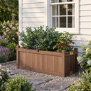 Folding Wooden Raised Garden Bed with Removable Bottom for Herbs Fruits Flowers