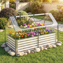 68 x 33 x 21 Inch Galvanized Raised Garden Bed with Cover