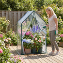 Mini Green House Metal Frame with Waterproof Bottom Mat and Wind Ropes