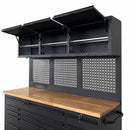 Overhead Pro 72" Rolling Tool Chest | 79" Tall | 24" Deep | 14 Drawers | Overheads | Pegboard & Power Strip by GTools USA