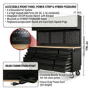 Overhead Pro 72" Rolling Tool Chest | 79" Tall | 24" Deep | 14 Drawers | Overheads | Pegboard & Power Strip by GTools USA