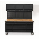 Overhead Pro 72" Rolling Tool Chest | 79" Tall | 24" Deep | 14 Drawers | Overheads | Pegboard & Power Strip