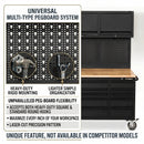 Overhead Pro 72" Rolling Tool Chest | 79" Tall | 24" Deep | 14 Drawers | Overheads | Pegboard & Power Strip by GTools USA