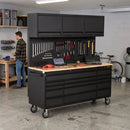 Overhead Pro 72" Rolling Tool Chest | 79" Tall | 24" Deep | 14 Drawers | Overheads | Pegboard & Power Strip by GTools USA