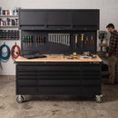 Overhead Pro 72" Rolling Tool Chest | 79" Tall | 24" Deep | 14 Drawers | Overheads | Pegboard & Power Strip by GTools USA