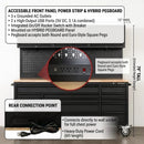 Overhead Pro 72" Rolling Tool Chest | 79" Tall | 24" Deep | 14 Drawers | Overheads | Pegboard & Power Strip by GTools USA