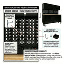 72 inch Rolling Tool Chest with Light & Power Strips, Workbench, Upper Cabinets & Pegboard
