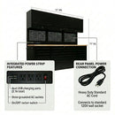 72 inch Rolling Tool Chest with Light & Power Strips, Workbench, Upper Cabinets & Pegboard