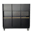 72 inch Rolling Tool Chest with Light & Power Strips, Workbench, Upper Cabinets & Pegboard