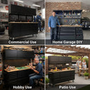 72 inch Rolling Tool Chest with Light & Power Strips, Workbench, Upper Cabinets & Pegboard