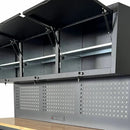 72 inch Rolling Tool Chest with Power Strip, Workbench, Upper Cabinets & Pegboard