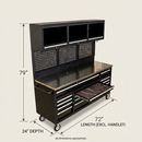 Overhead Pro Special Edition HD 72x79x24 inch Rolling Tool Chest and Workbench by GTools USA