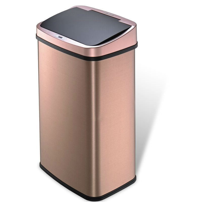 Gold 13-Gallon Stainless Steel Kitchen Trash Can with Motion Sensor Lid, photo 2 of 5