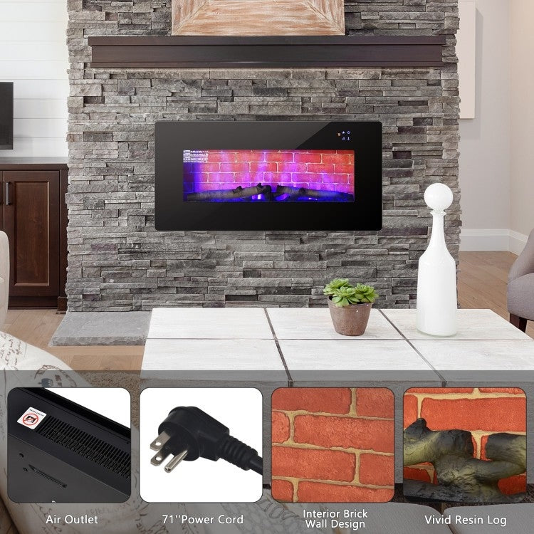 36 in Electric Wall Mounted/Freestanding Fireplace w/ Remote Control, photo 2 of 4