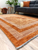 Alfa Rich Burnt Orange Area Rugs for Living Room Bedroom Decor Cotton Washable Pet Friendly