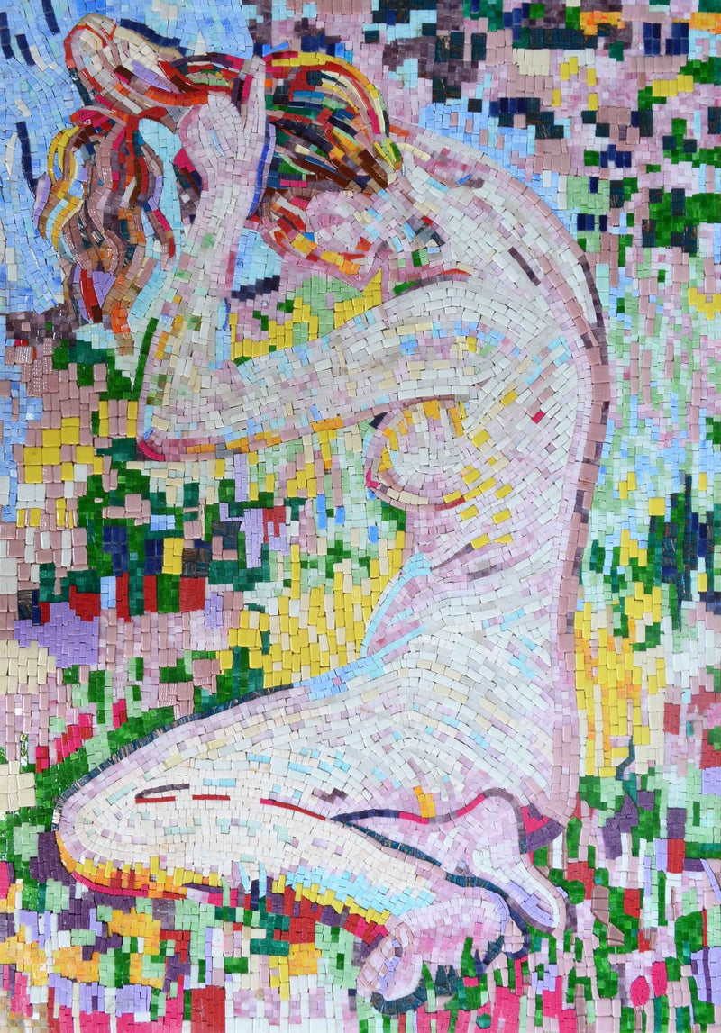 Seated Nude Mosaic Reproduction - Theo van Rysselbergh