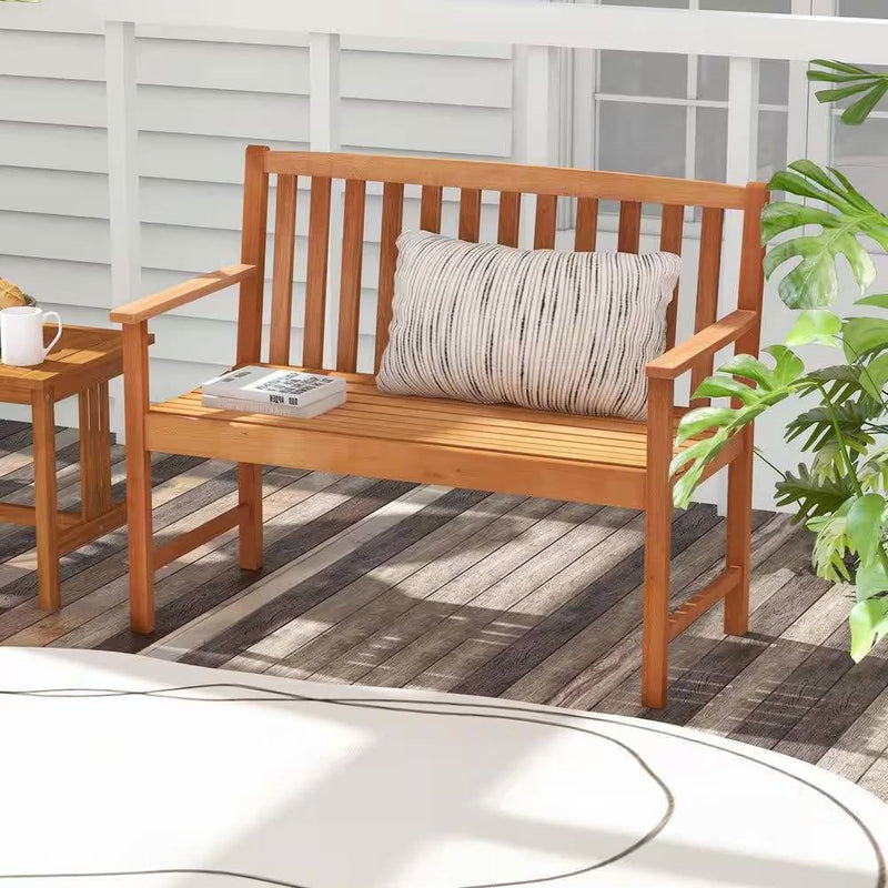 Solid Wood 4-Ft. Outdoor Patio Garden Bench - 800 lbs. Weight Capacity, photo 3 of 5