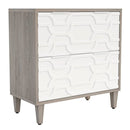 Modern Grey/White Wood 2 Drawer Filing Cabinet Printer Stand