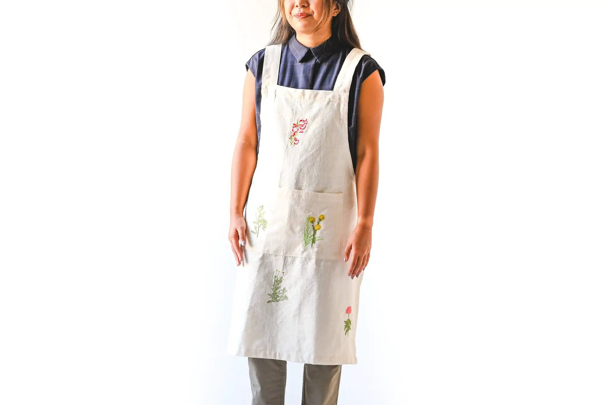 Botanical Embroidered Apron, photo 8 of 16