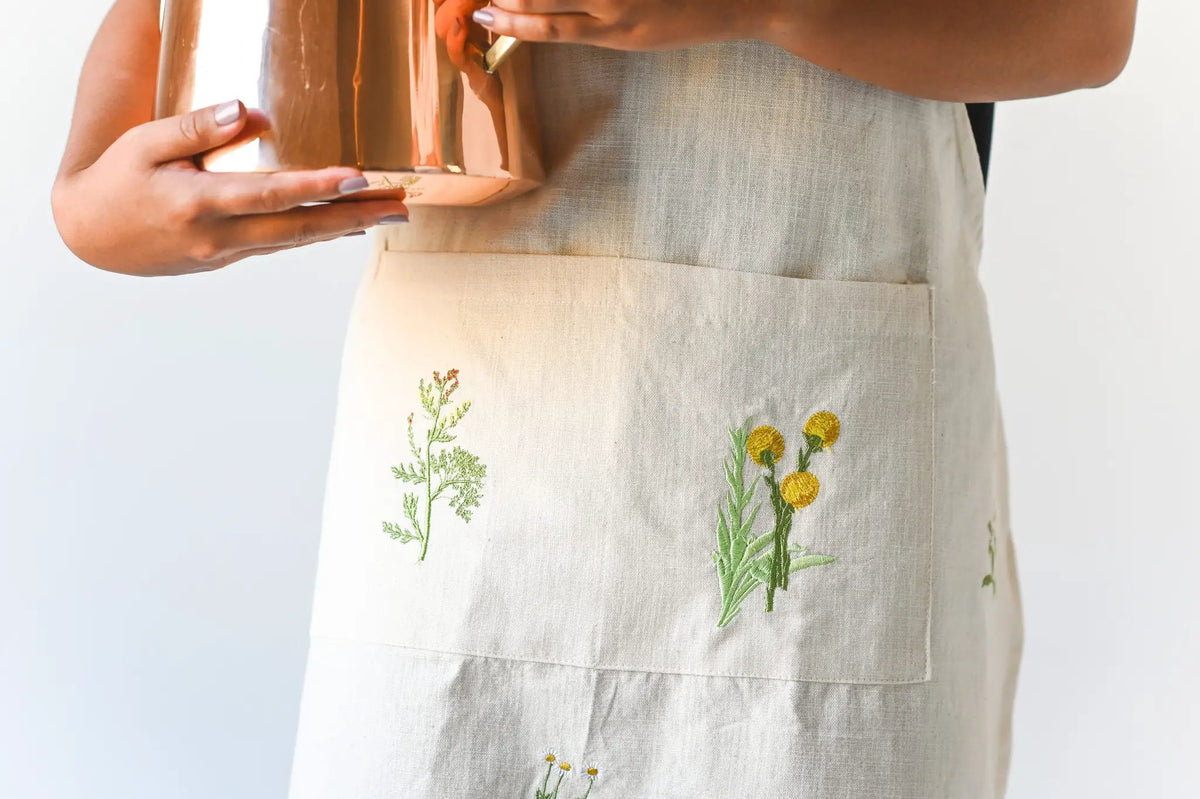Botanical Embroidered Apron, photo 7 of 16