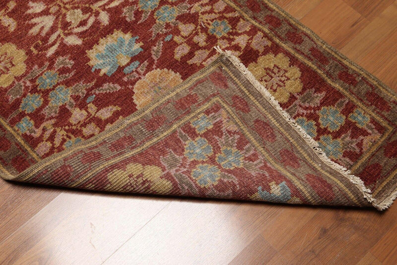 2'6" x 10' Runner Hand knotted Turkish Oushak Vegetable Dyes wool Area rug Rust
