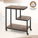 G-shaped Side Table 3-Tier Mobile End Table with Open Shelves by LJGDeals
